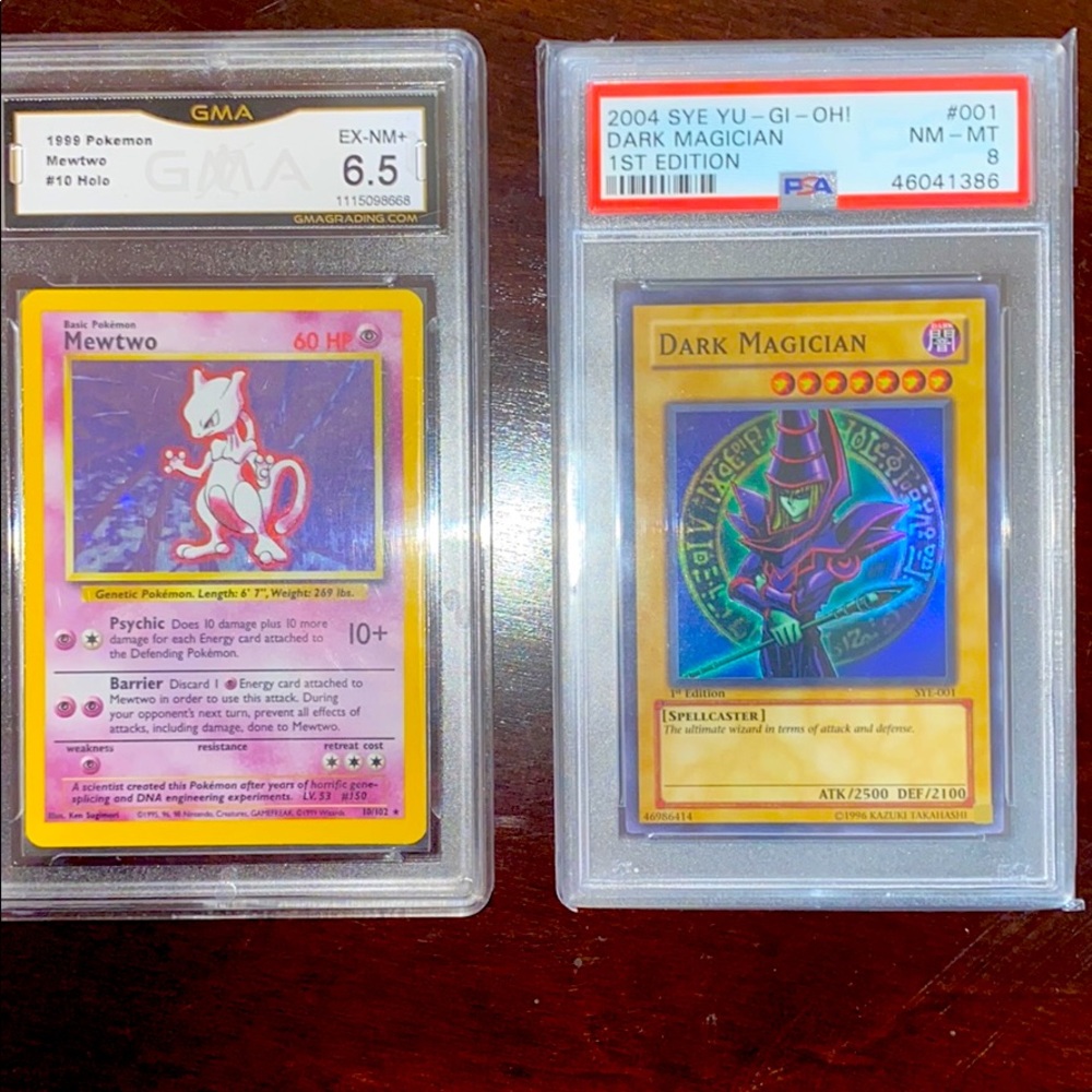Mewtwo / dark magician graded cards